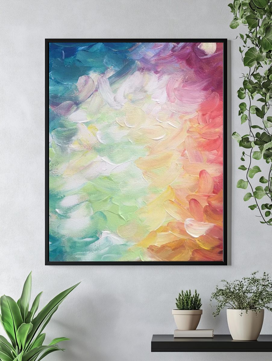 Free abstract colorful painting background. — room view 4
