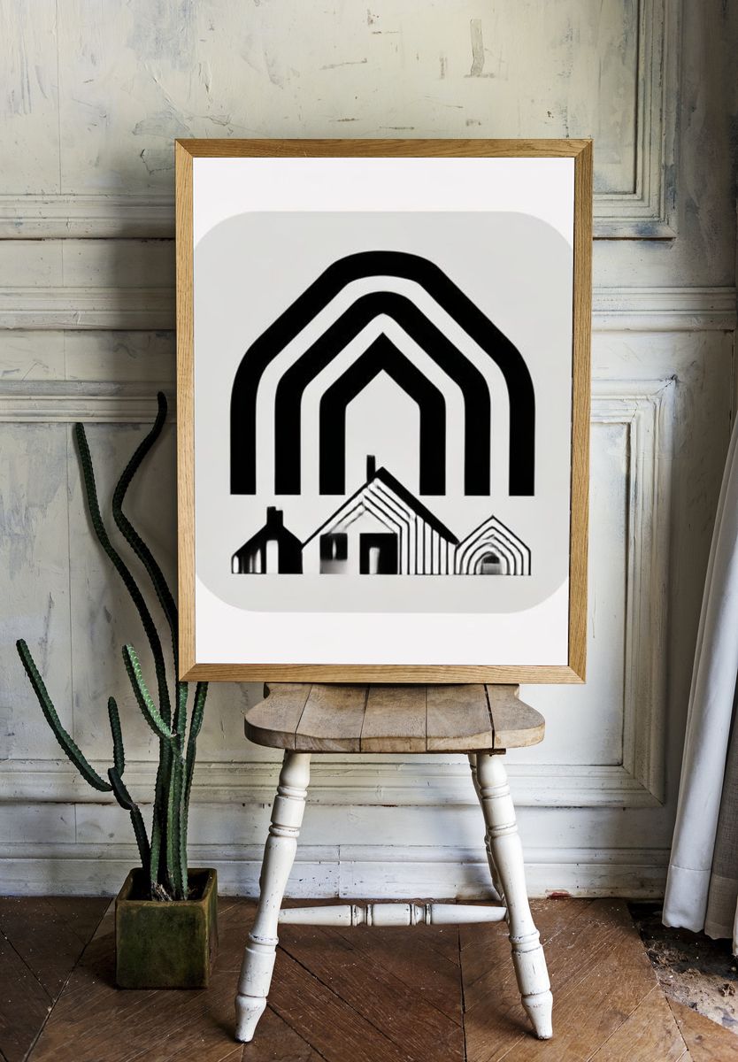 Abstract Archway Village Poster. room preview