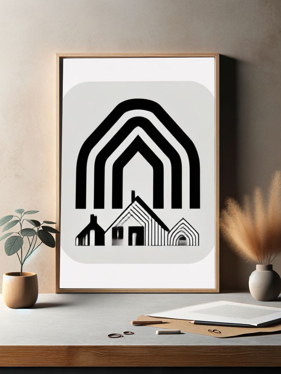 Abstract Archway Village Poster. — room view 2