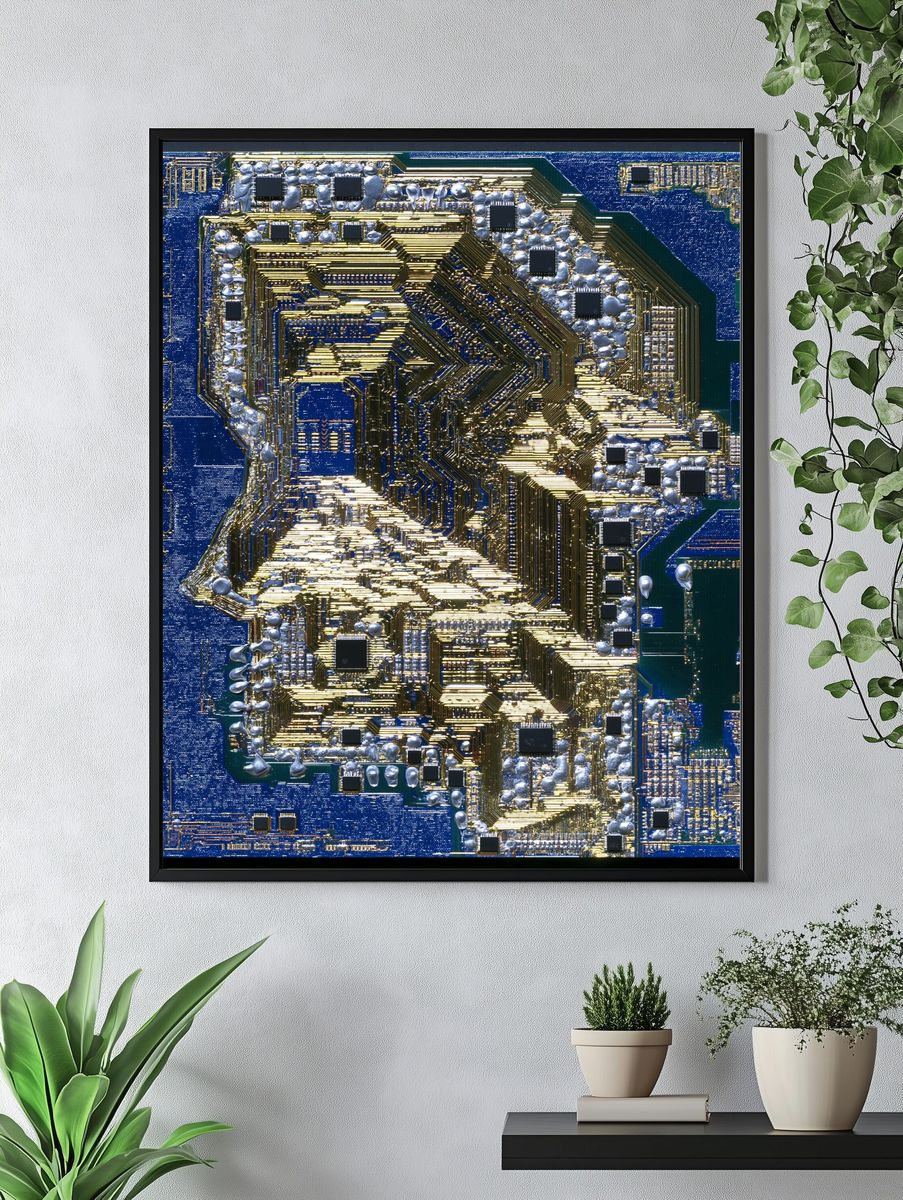 Circuit Face Abstract Print. — room view 4