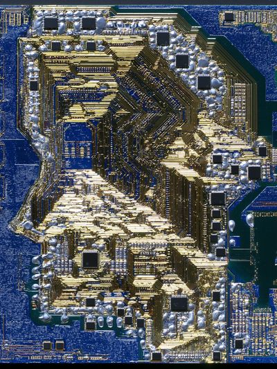 Circuit Face Abstract Print.