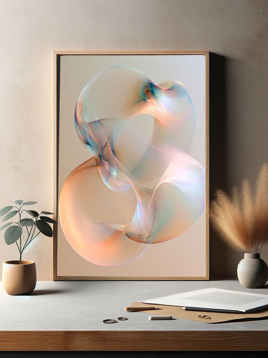 Pastel Orbital Abstract Poster. — room view 2