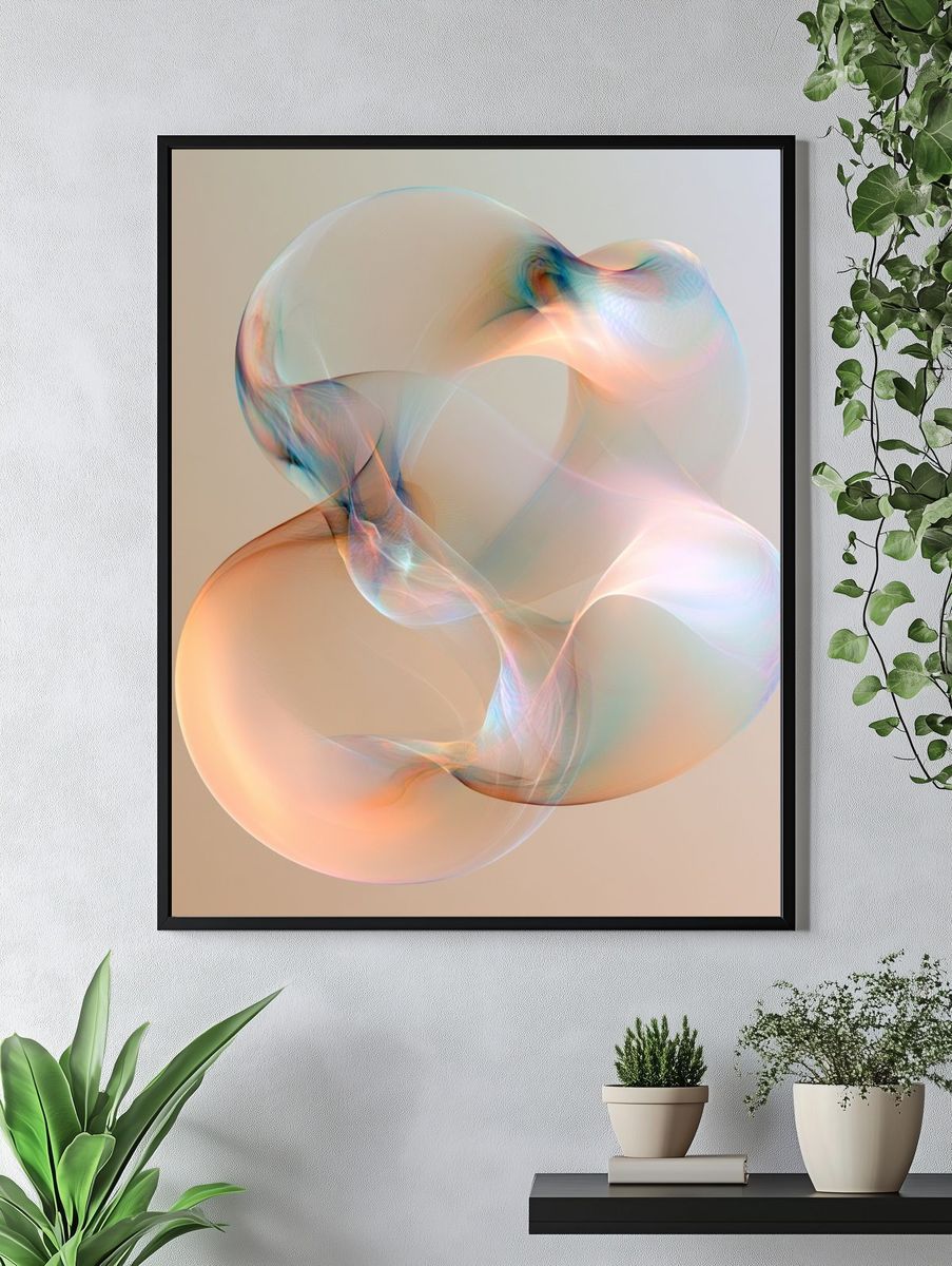 Pastel Orbital Abstract Poster. — room view 4