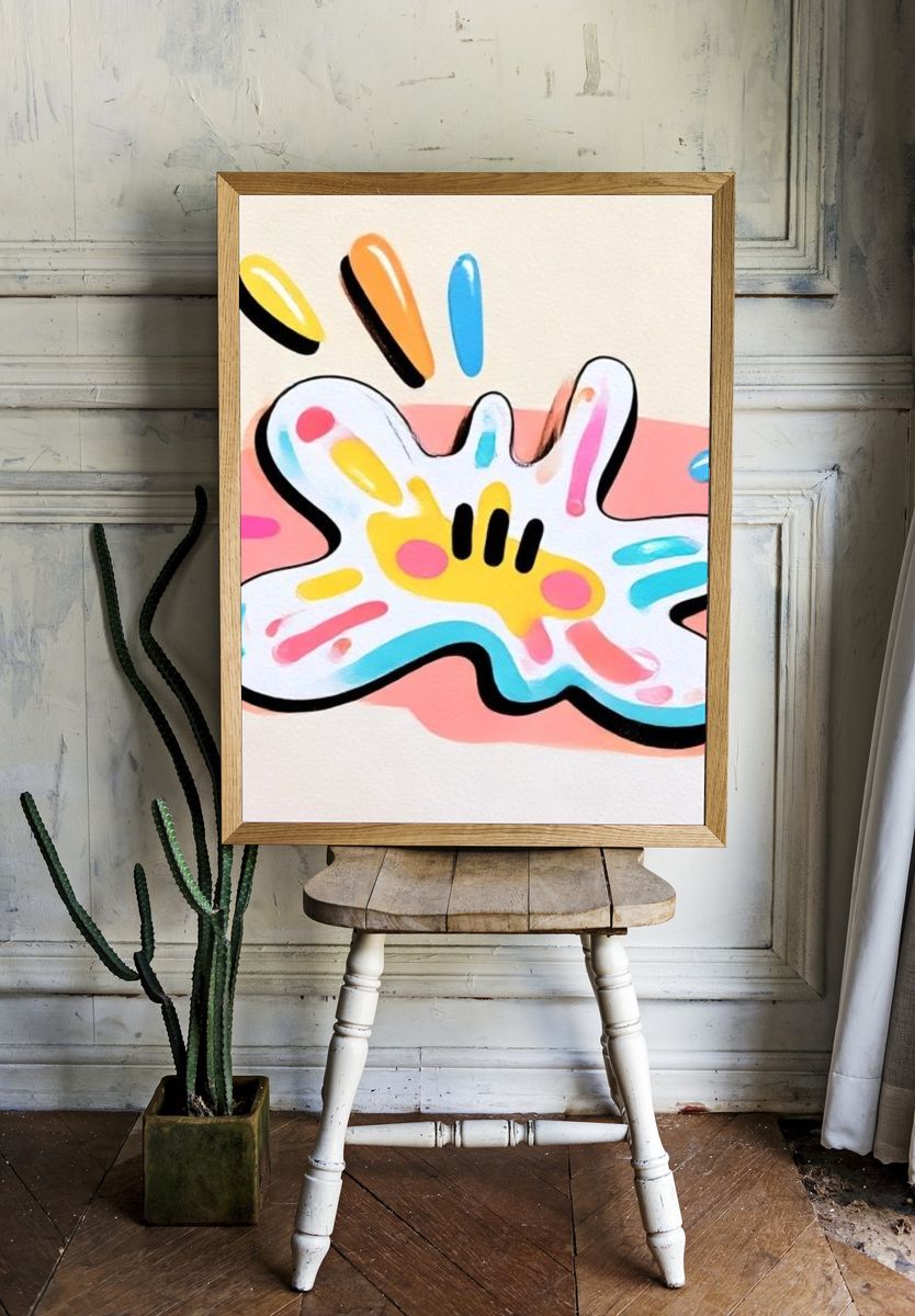 Playful Abstract Splash Poster. room preview