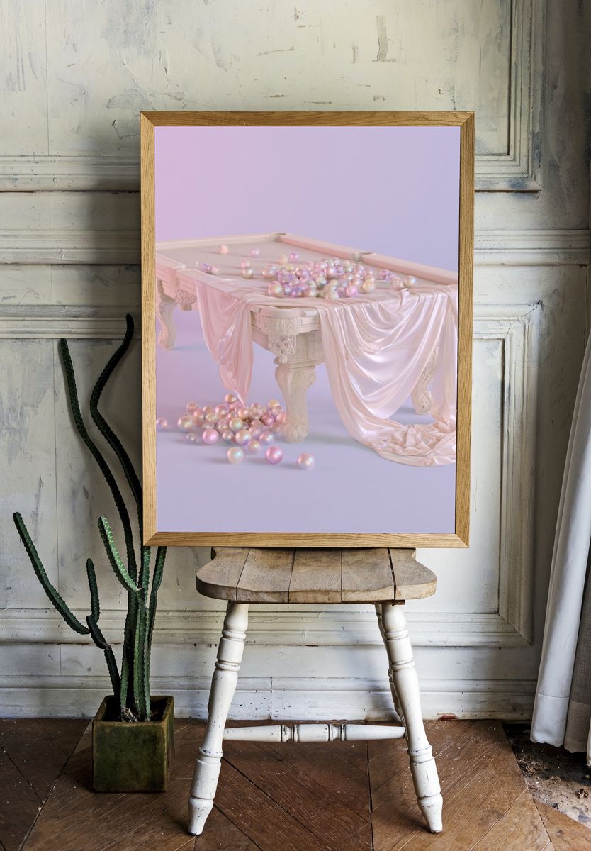 Pearl Pool Table Abstract Poster. room preview