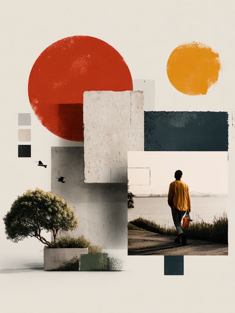 Modern Collage Abstract Poster. poster — abstract art