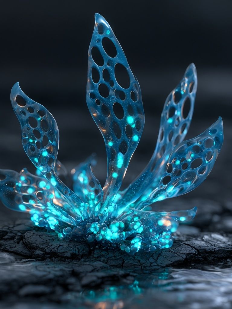 Bioluminescent Coral Abstract Poster. poster — abstract art
