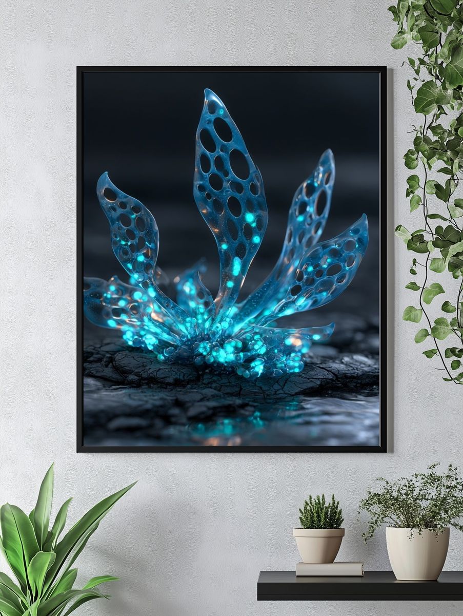 Bioluminescent Coral Abstract Poster. — room view 4