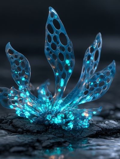 Bioluminescent Coral Abstract Poster.