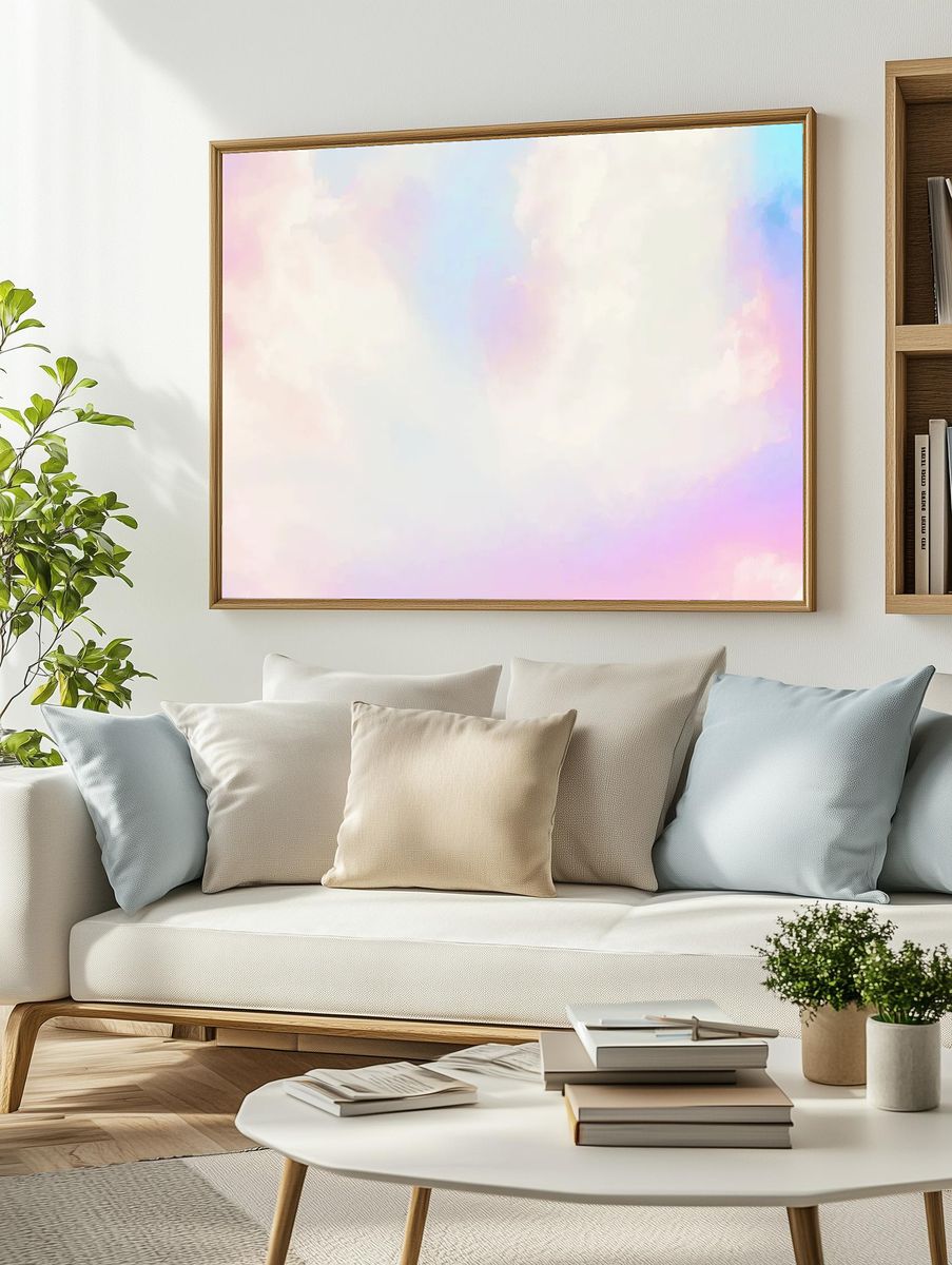 Golden Starfall Abstract Poster. — room view 2