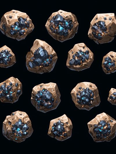 Celestial Mineral Cluster Abstract Print.