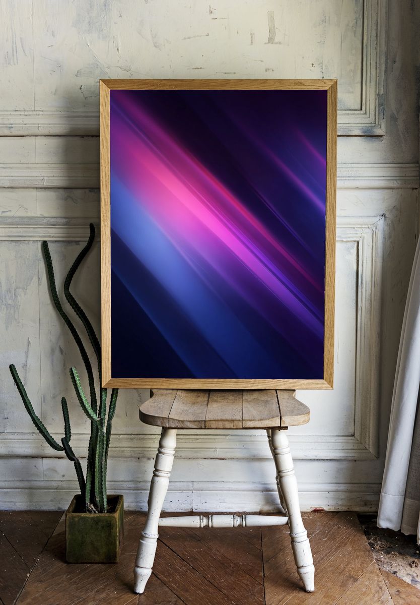 Neon Light Streaks Abstract Poster. room preview