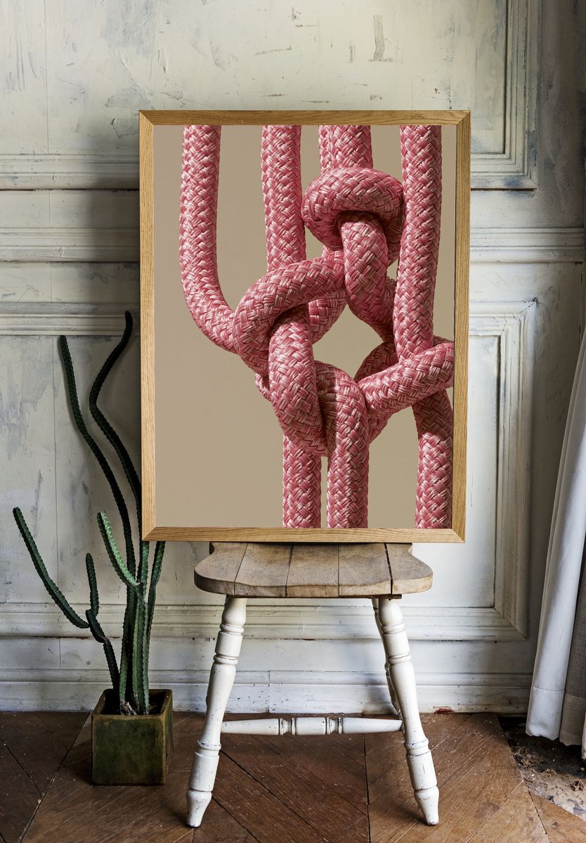 Pink Woven Knot Abstract Poster. room preview