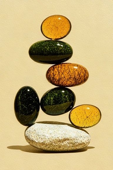 Stacked Pebbles Abstract Poster. poster detail