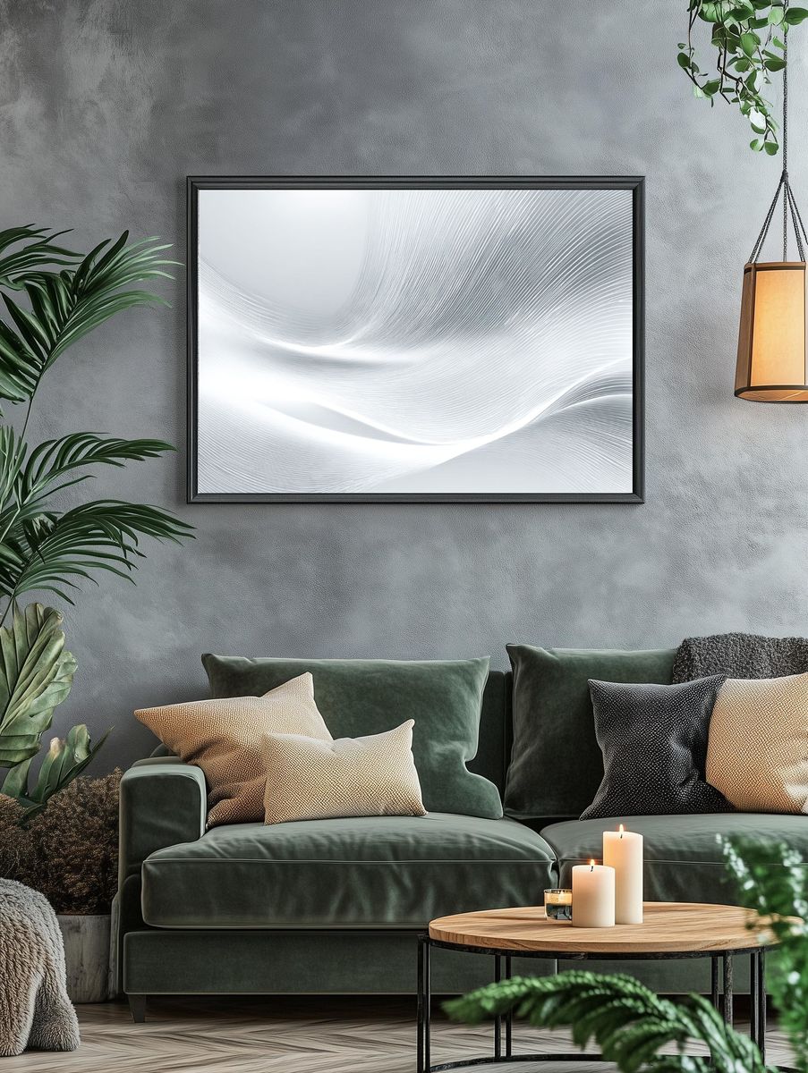 Silver Flow Abstract Poster. — room view 4