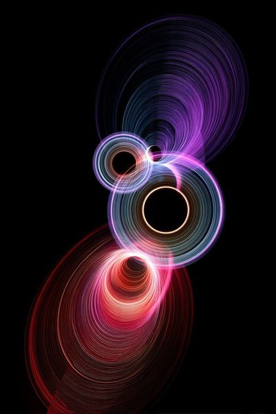 Neon Orbital Abstract Poster. poster