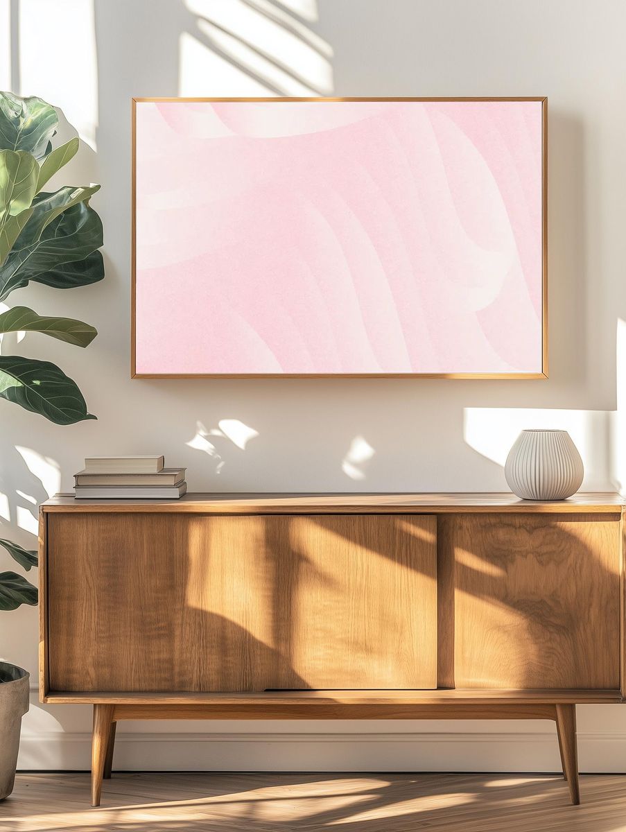 Abstract pink layer patterned background. — room view 3