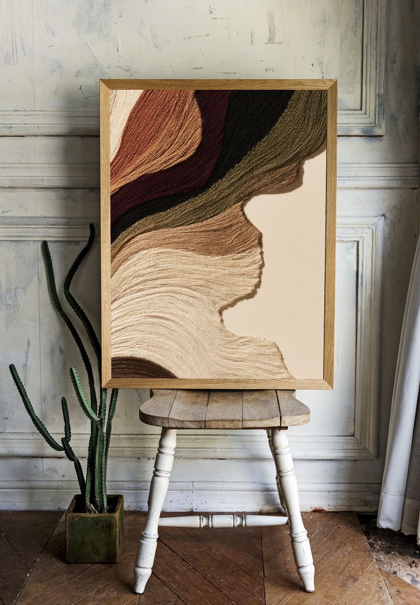 Textured Earth Tones Abstract Poster. room preview