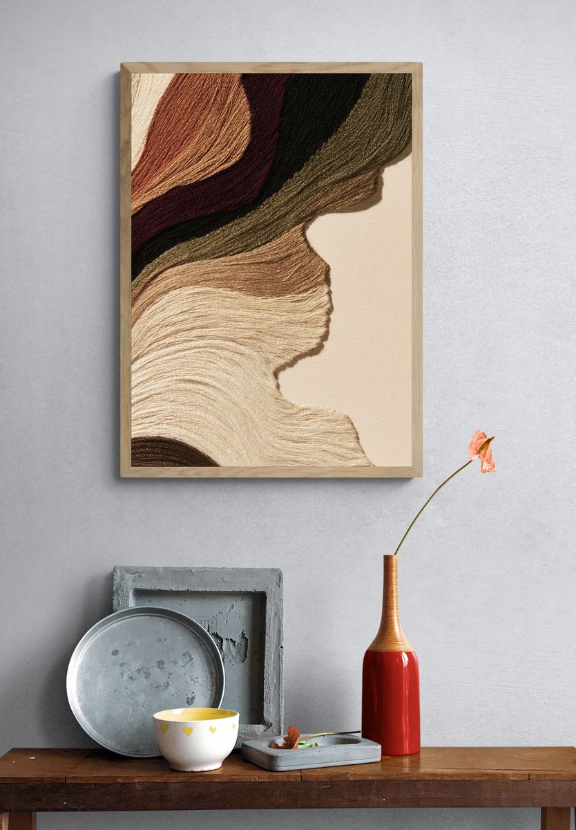Textured Earth Tones Abstract Poster. — room view 3