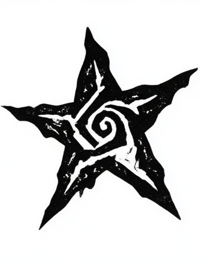 Spiral Star Minimalist Print.