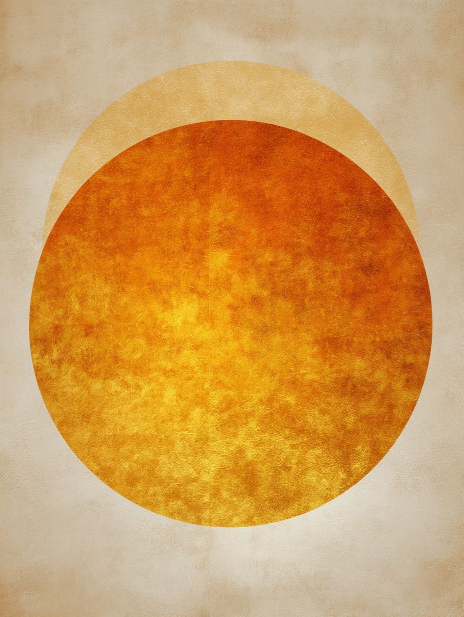 Golden Sun Disc Abstract Poster. poster — abstract art