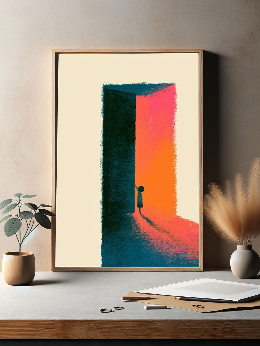 Doorway Silhouette Abstract Print. — room view 2