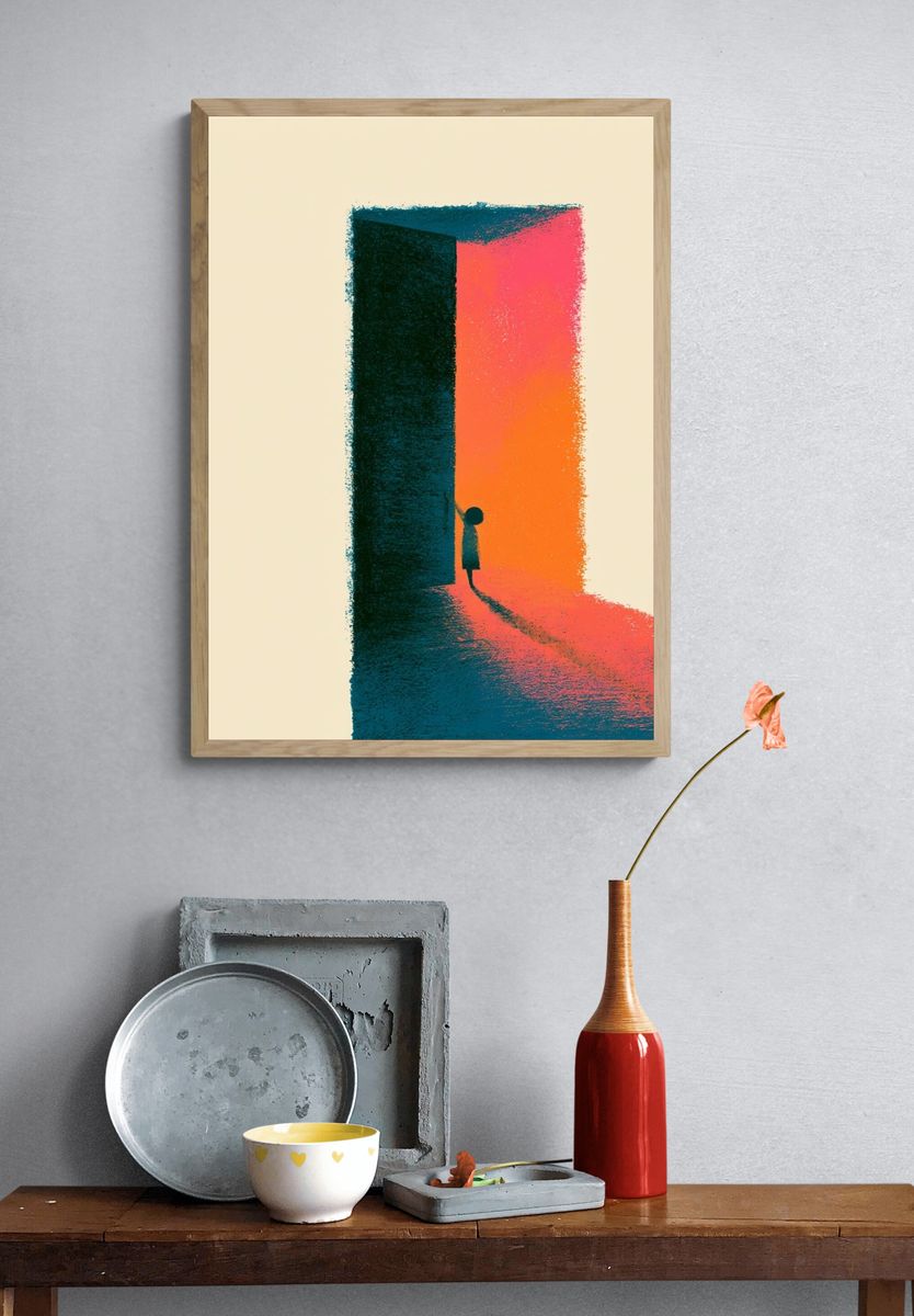 Doorway Silhouette Abstract Print. — room view 3