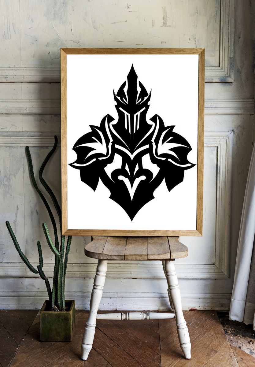 Black Tribal Emblem Poster. — room view 1