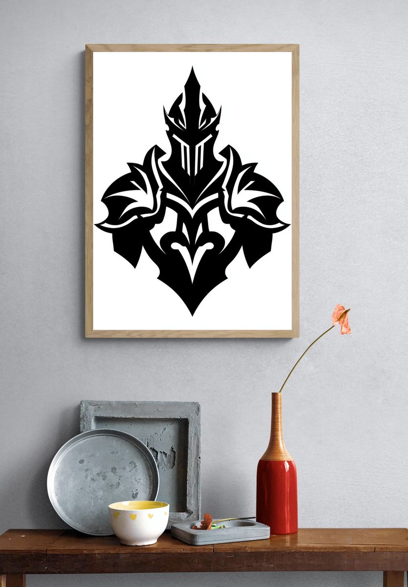 Black Tribal Emblem Poster. — room view 3