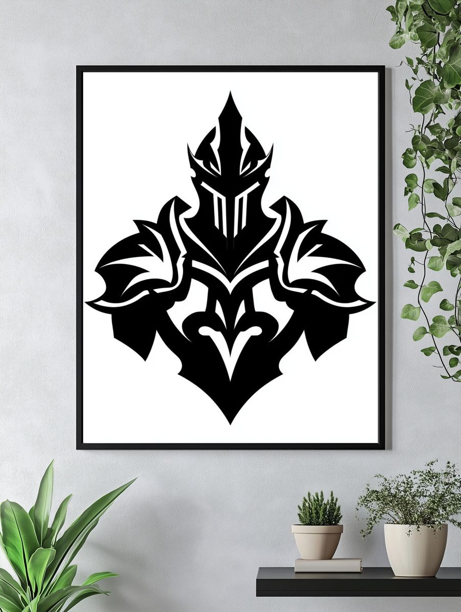 Black Tribal Emblem Poster. — room view 4