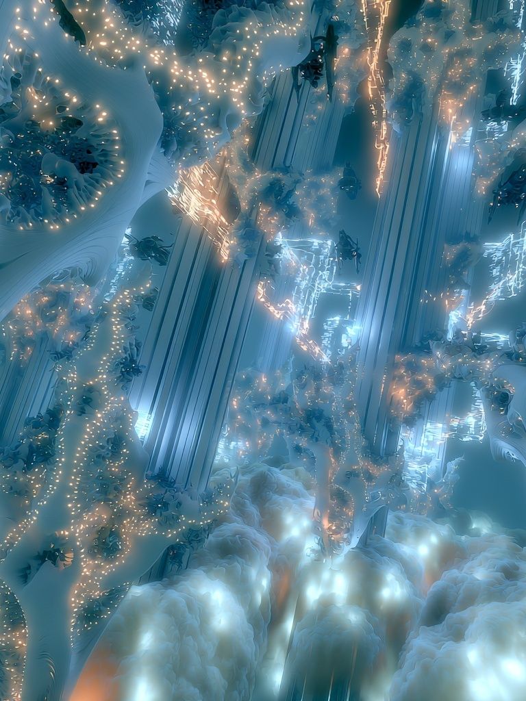 Celestial Ice Cavern Abstract Print. poster detail