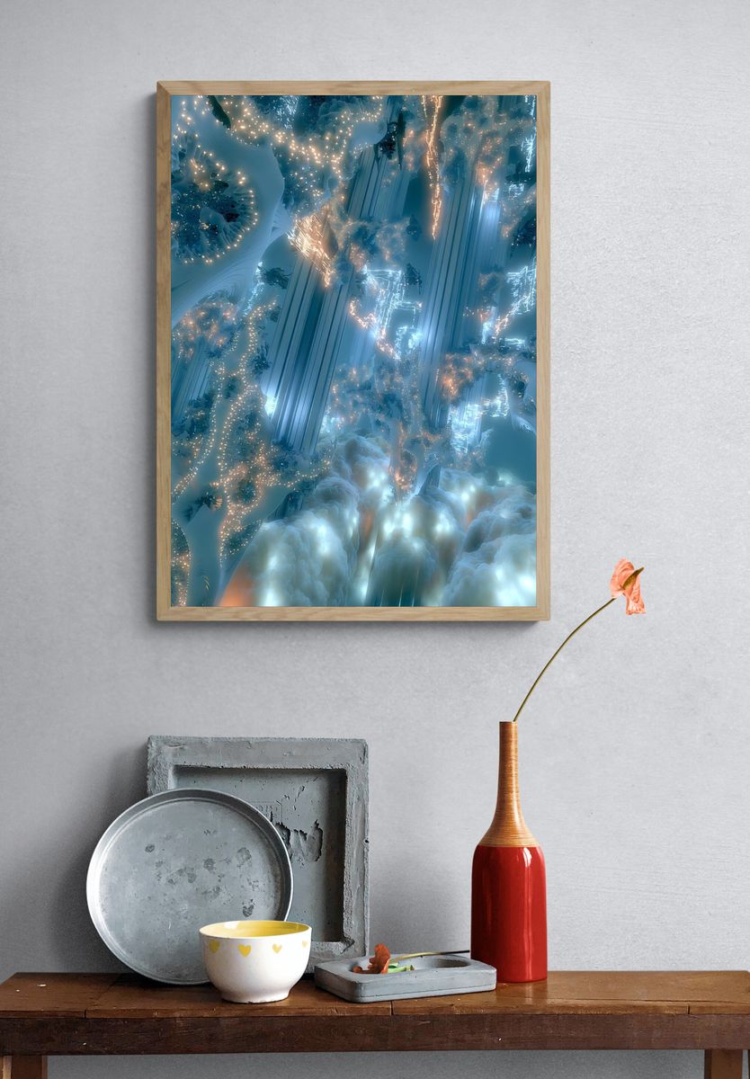 Celestial Ice Cavern Abstract Print. — room view 3