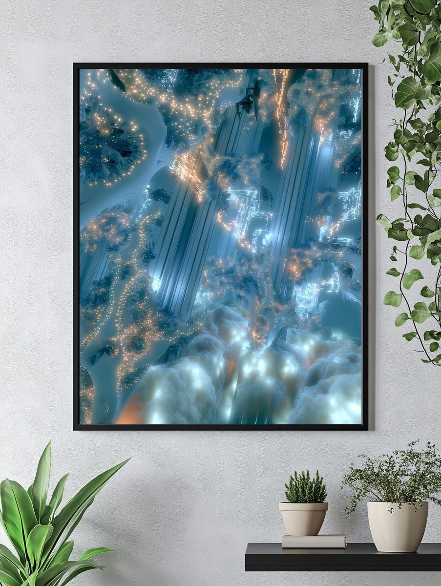 Celestial Ice Cavern Abstract Print. — room view 4