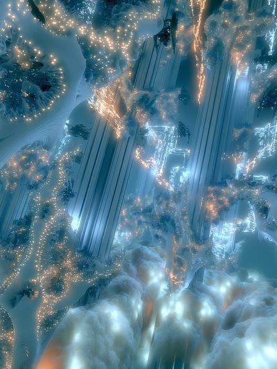 Celestial Ice Cavern Abstract Print.
