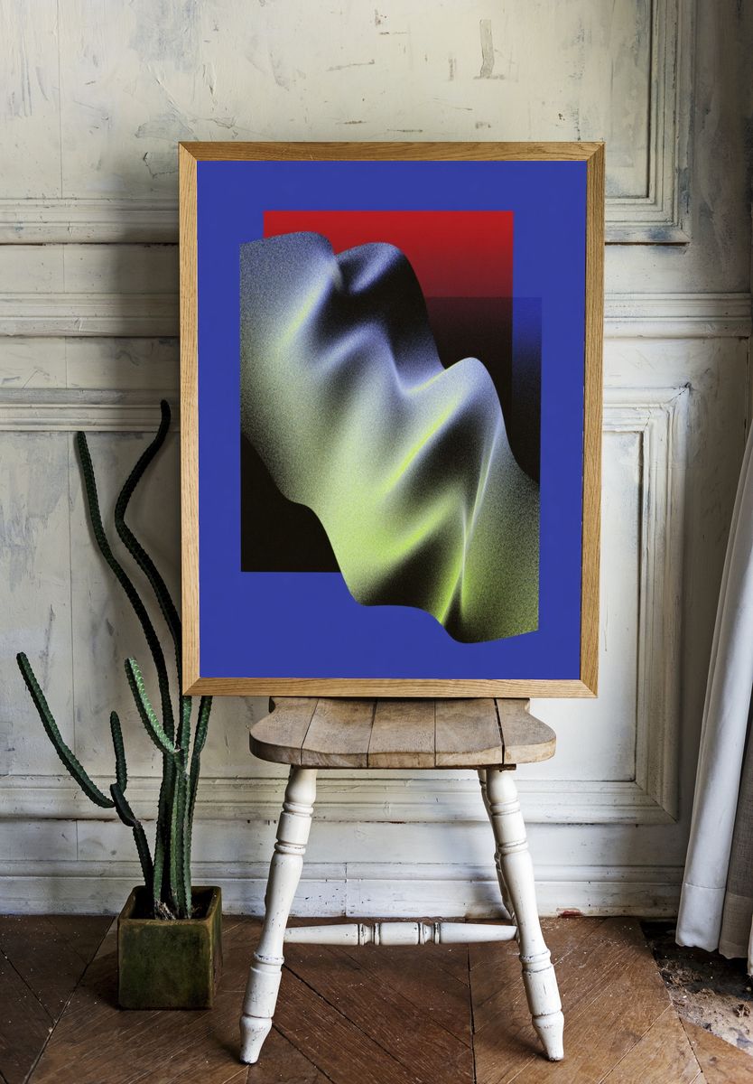 Neon Fold Abstract Poster. room preview