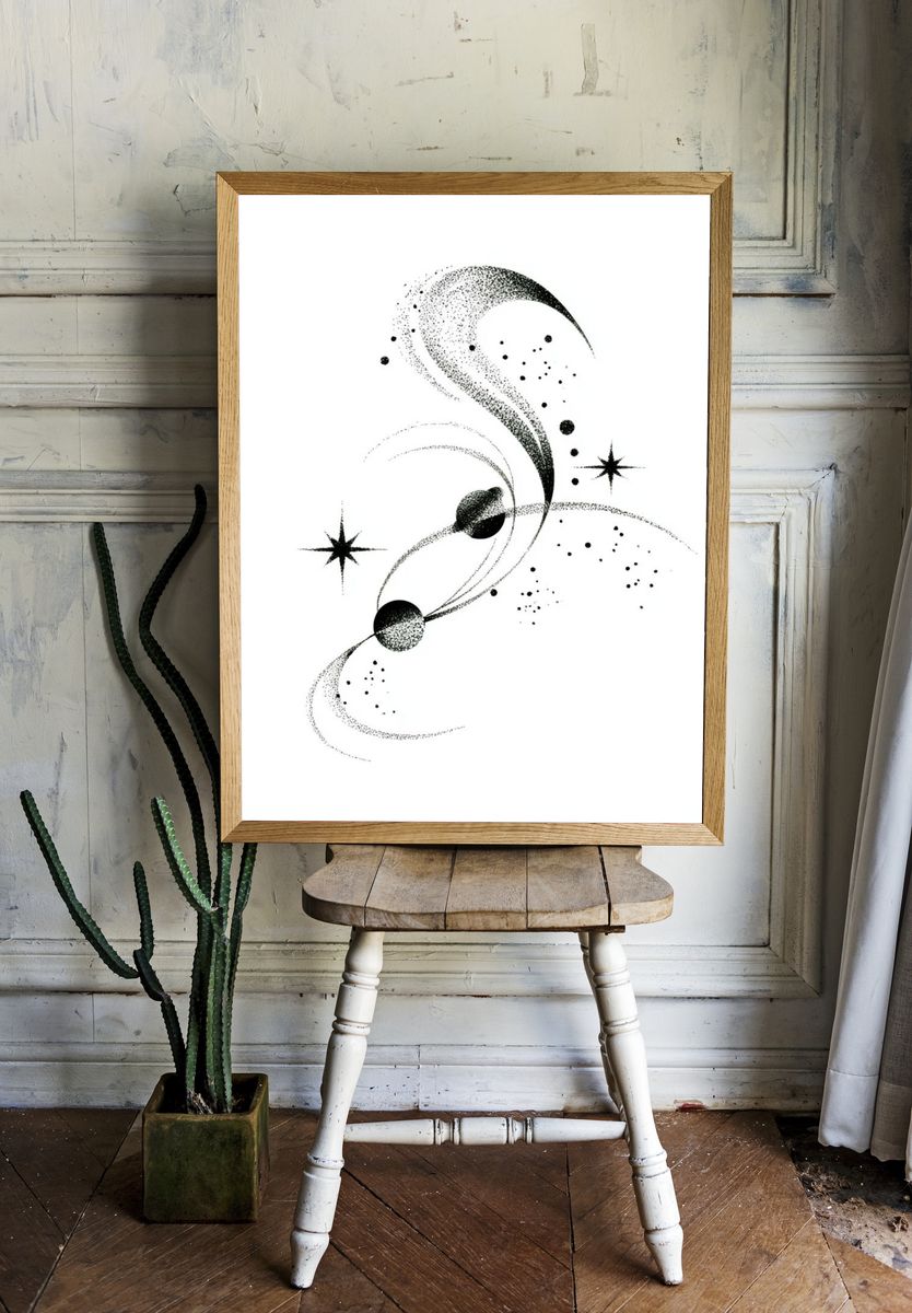 Celestial Orbit Abstract Poster. room preview