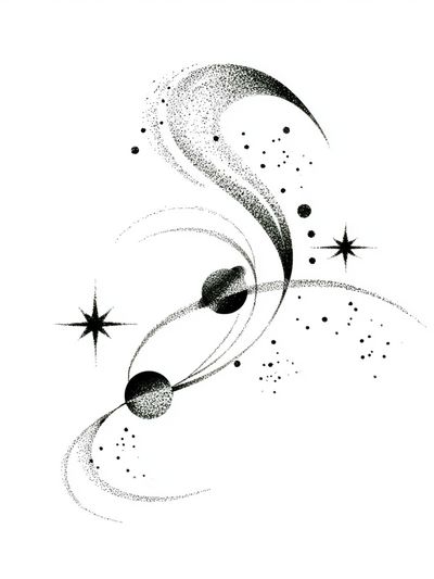 Celestial Orbit Abstract Poster.