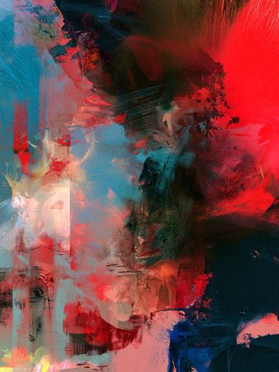 Neon Brushstroke Abstract Poster.