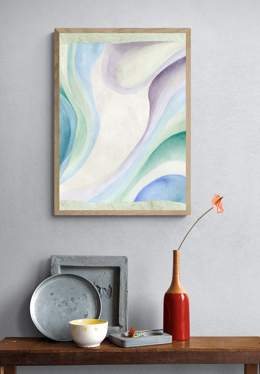 Pastel Wave Abstract Print. — room view 3
