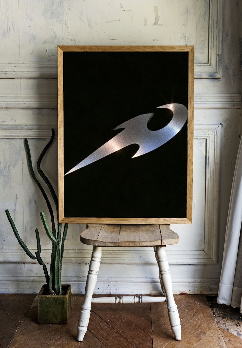 Abstract Metallic Swirl Poster. room preview