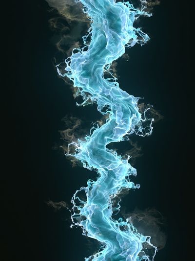 Electric Blue Smoke Abstract Poster.