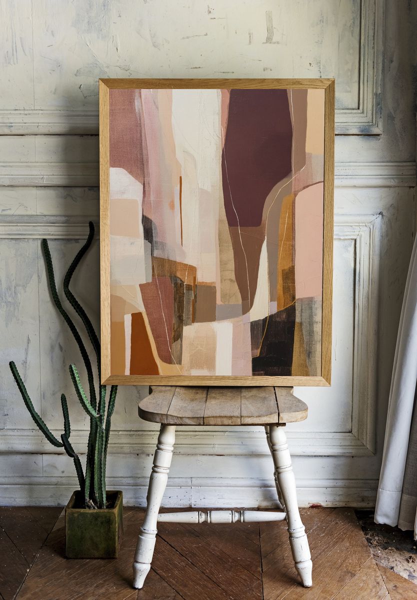 Earthy Abstract Shapes Poster. room preview