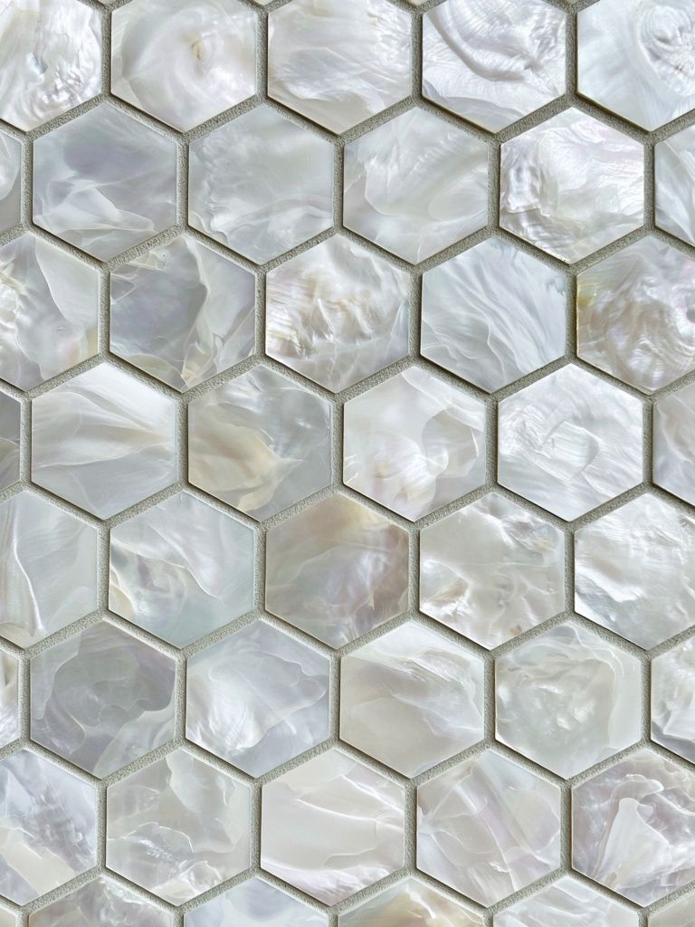 Pearl Hexagon Mosaic Abstract Print. poster detail