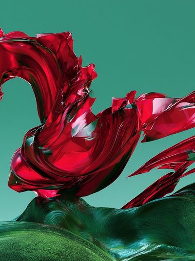 Crimson Glass Abstract Poster. poster