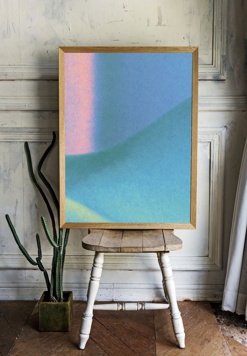 Pastel Blue Abstract Poster. room preview