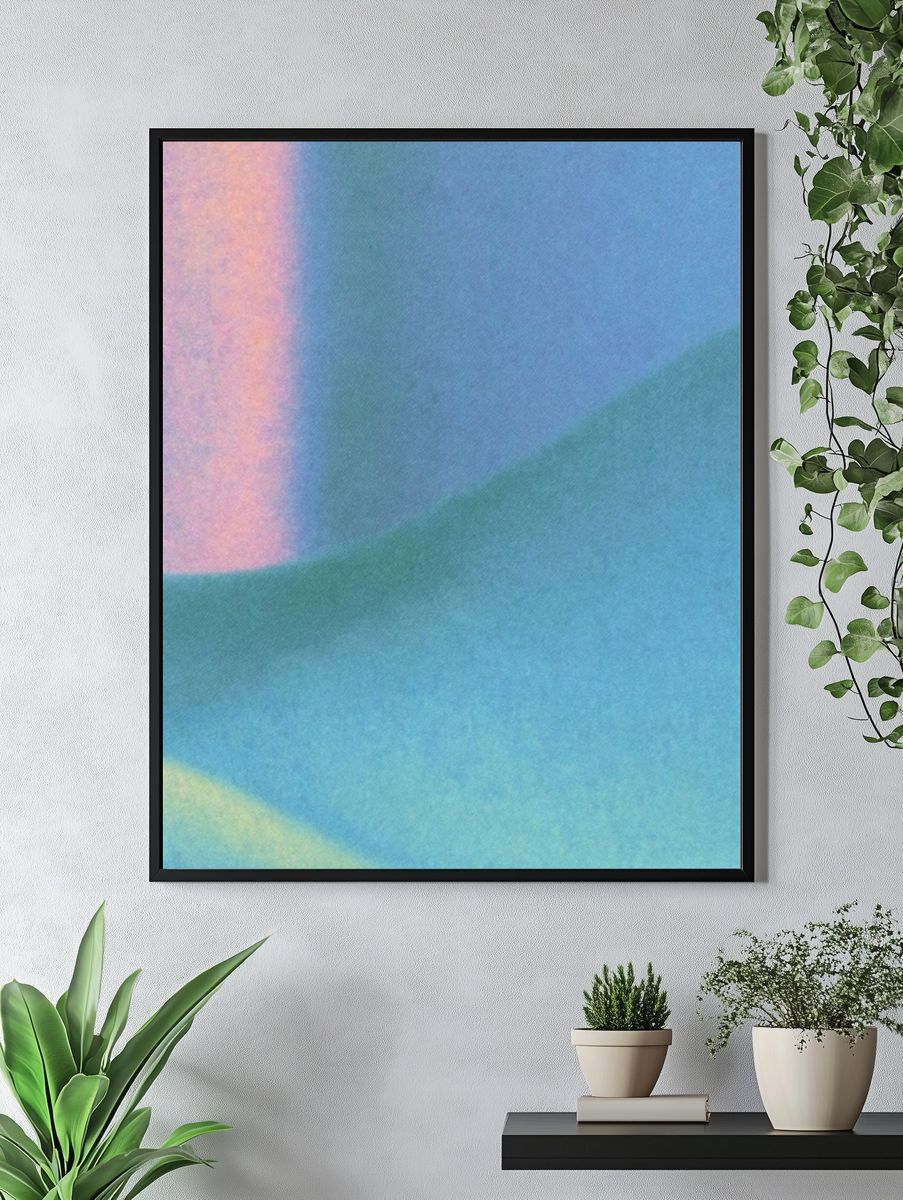 Pastel Blue Abstract Poster. — room view 4