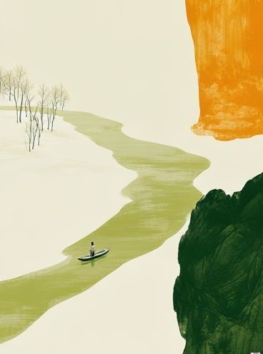 Abstract River Landscape Poster. poster detail