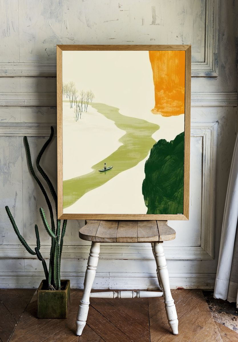 Abstract River Landscape Poster. room preview