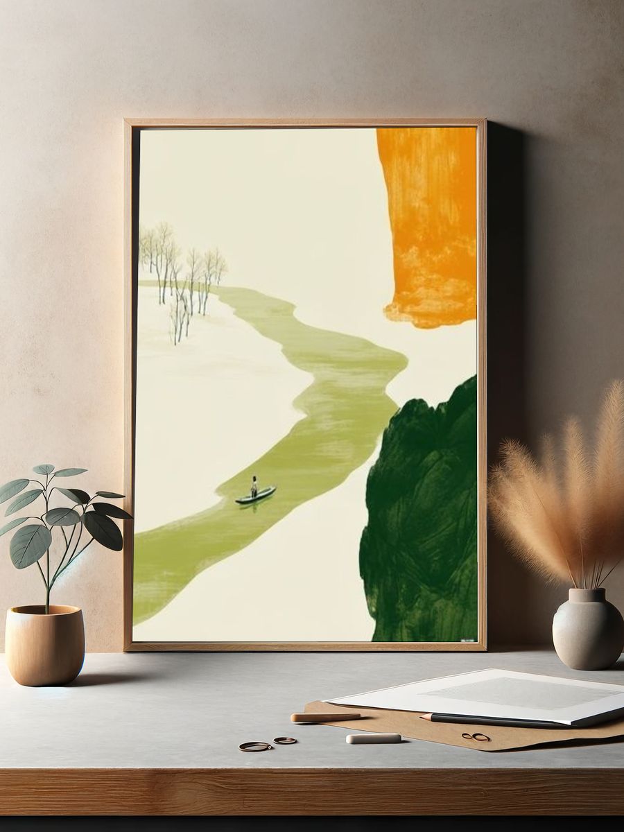 Abstract River Landscape Poster. — room view 2
