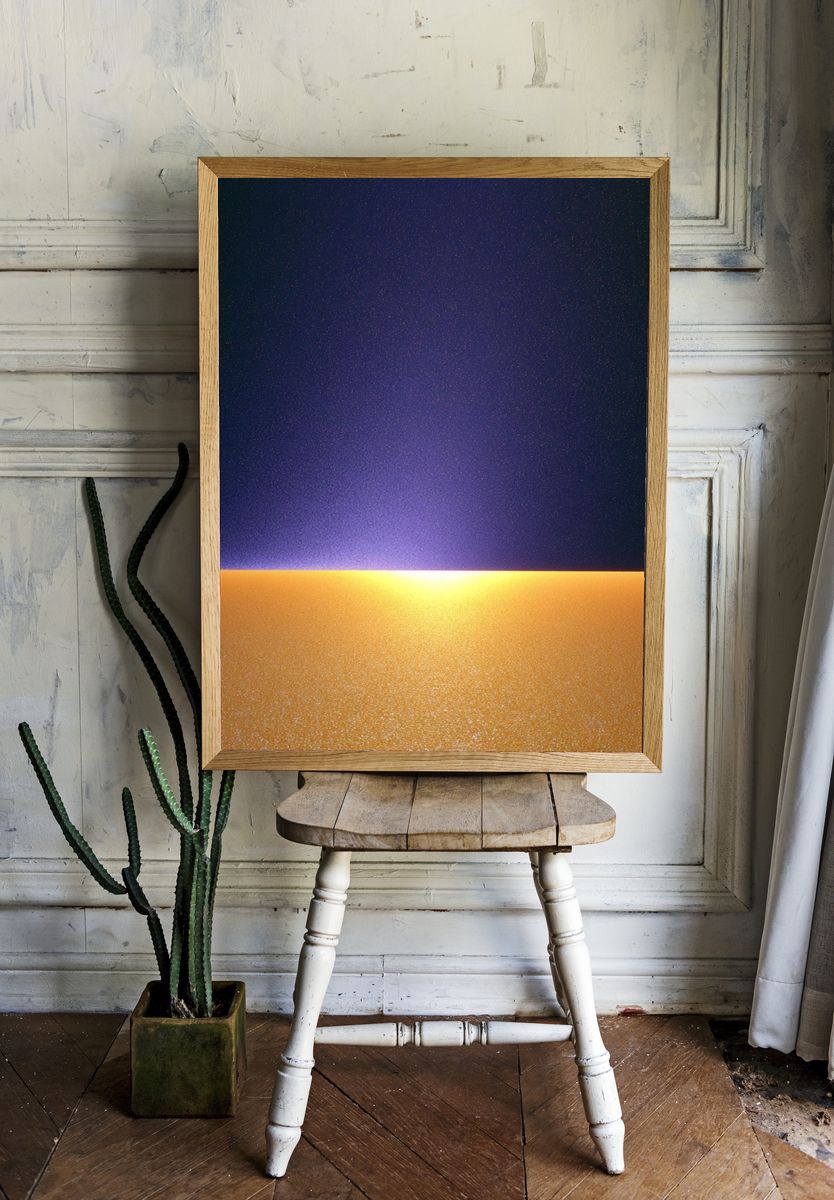 Golden Horizon Abstract Poster. room preview